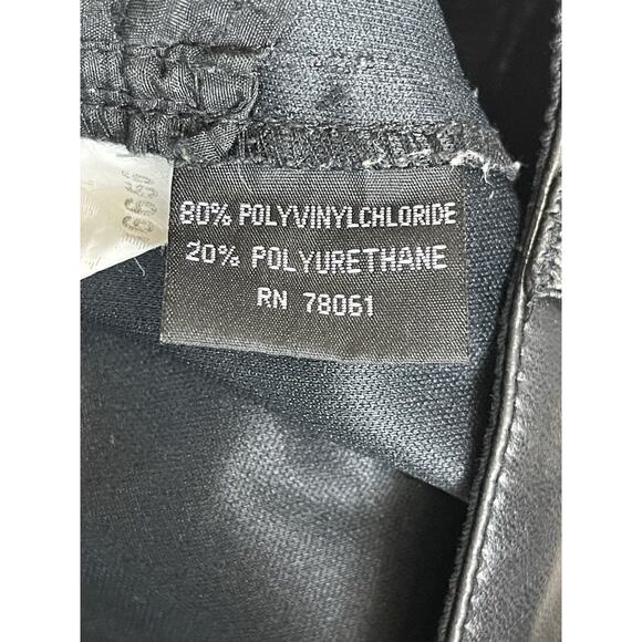 TRIPP NYC Pants Womens 3 Black Faux Leather Straight Leg Embroidered Back Pocket - Picture 11 of 14